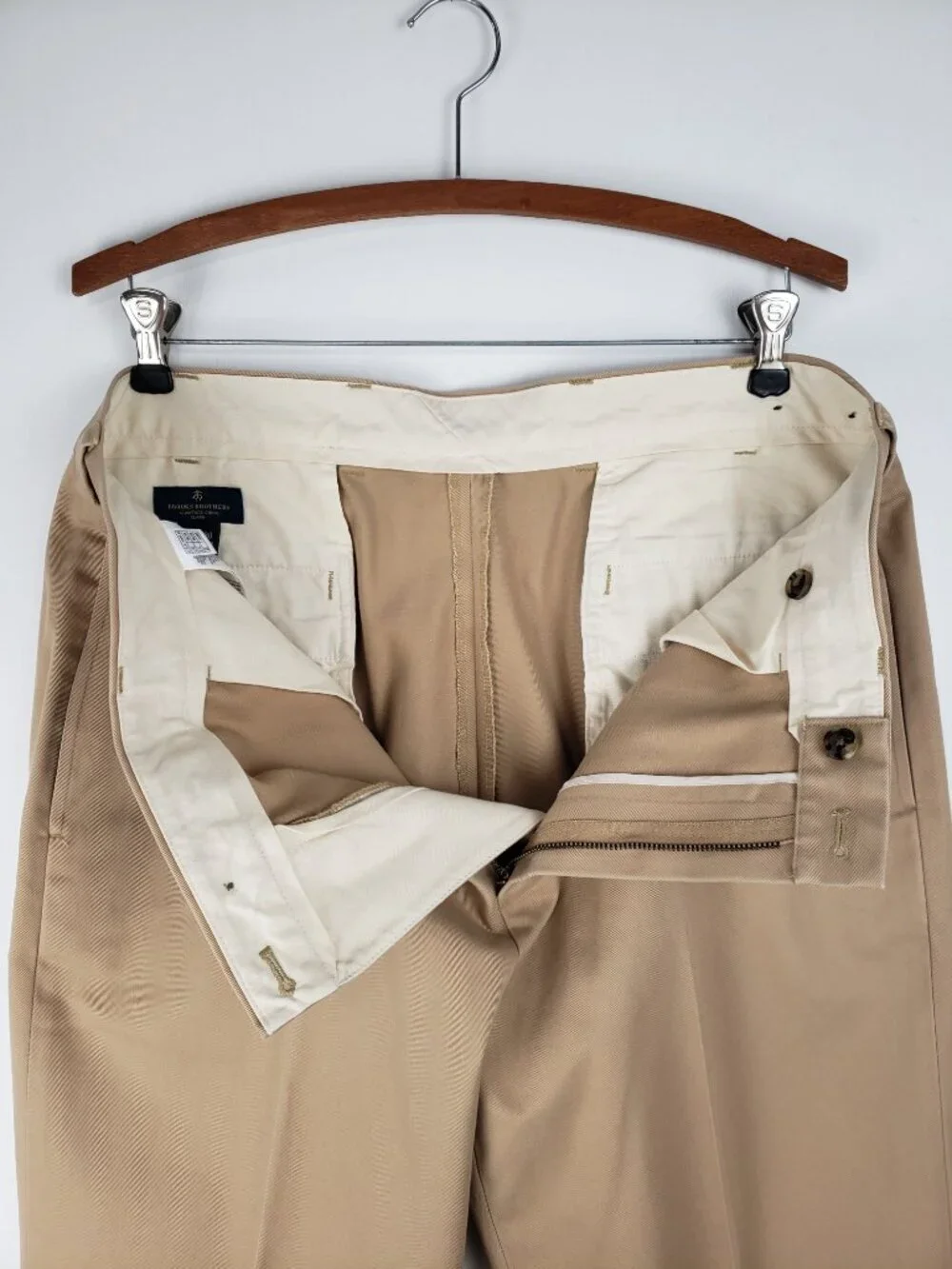 Brooks Brothers Advantage Chino Clark Fit Khaki Pants 100% Cotton Mens 36x30